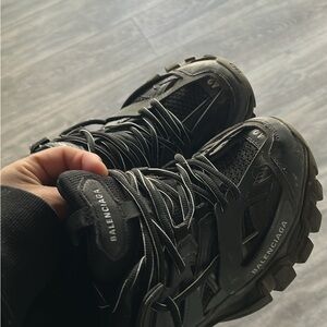 Balenciaga Black Layered Track-Style Men's Sneaker